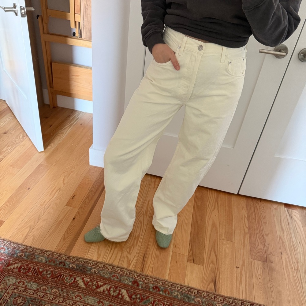 Citizens Of Humanity White Ayla Baggy Jeans